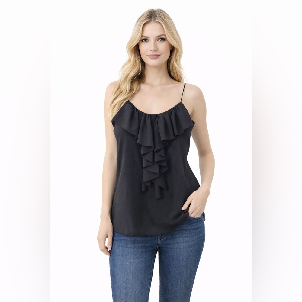 H&M black ruffle tank size 6